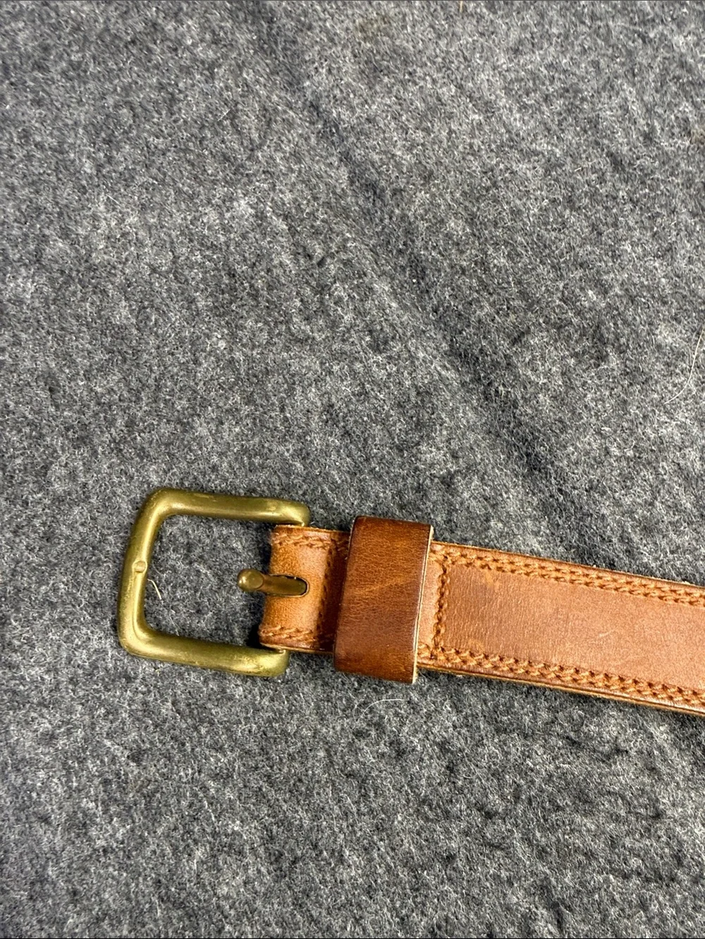 Polo by Ralph Lauren Brown Leather Belt with Brass Buckle